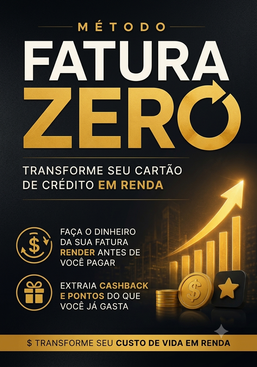 Capa do ebook Método Fatura Zero — Transforme seu cartão de crédito em renda